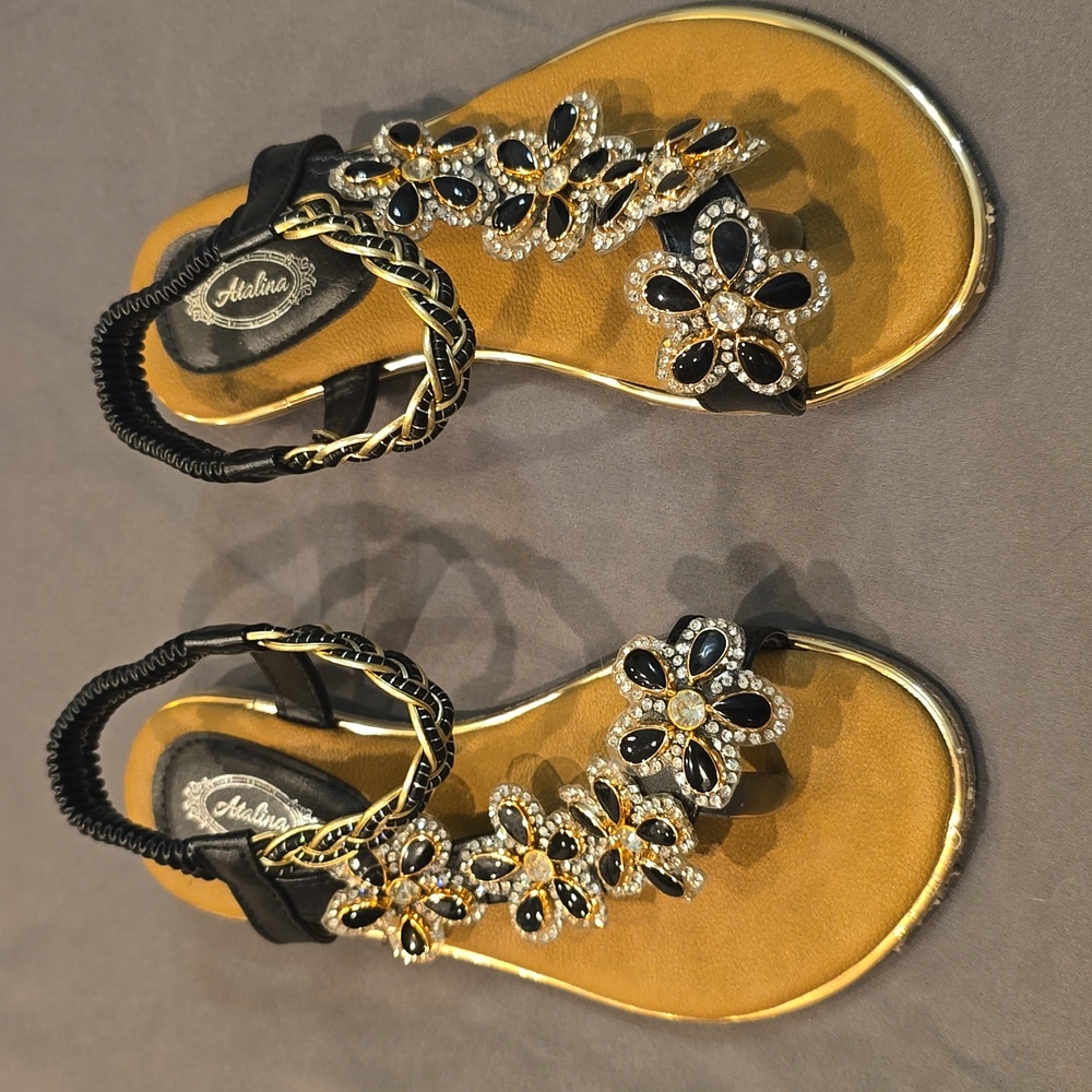 Atalina Jeweled Girls Sandals - Size 2
